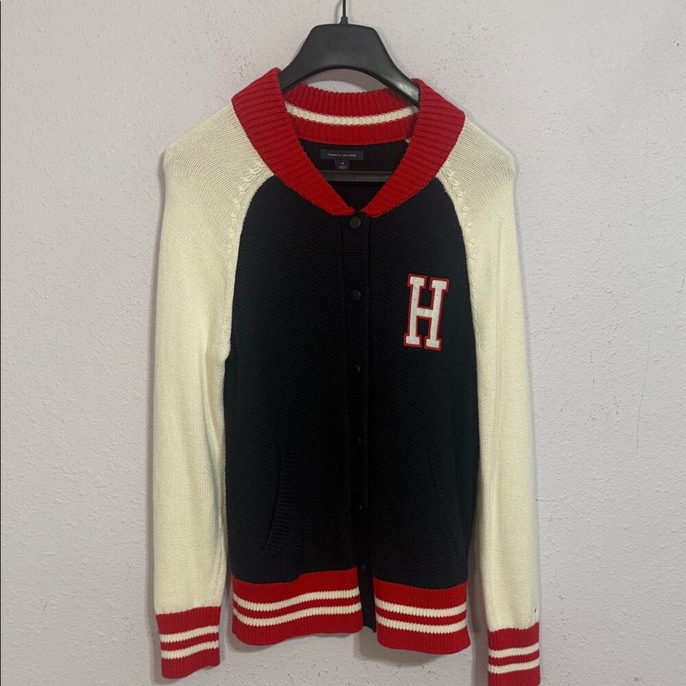 Tommy Hilfiger Women varsity-style knit cardigan Size Medium